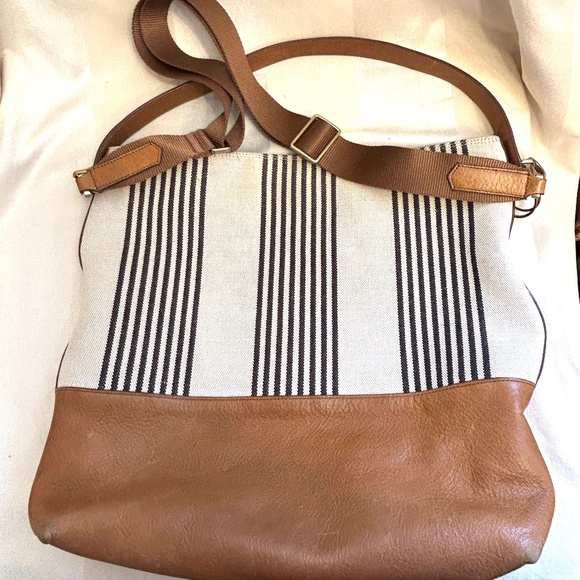 😍🌻 Fossil Maya Tote Shoulder Bag Leather and Canvas - Picture 1 of 14